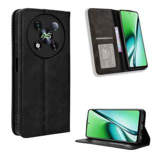 For Itel RS4 Magnetic Buckle Retro Texture Leather Phone Case(Black)
