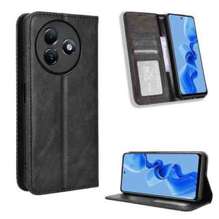 For itel S24 4G S667LN Magnetic Buckle Retro Texture Leather Phone Case(Black)