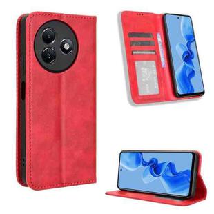 For itel S24 4G S667LN Magnetic Buckle Retro Texture Leather Phone Case(Red)