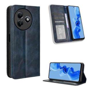 For itel S24 4G S667LN Magnetic Buckle Retro Texture Leather Phone Case(Blue)