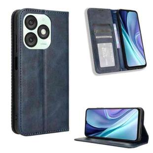 For itel A50 Magnetic Buckle Retro Texture Leather Phone Case(Blue)