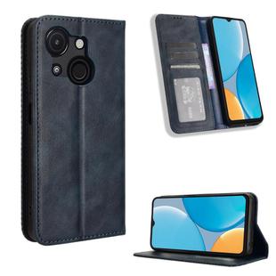 For itel A50C Magnetic Buckle Retro Texture Leather Phone Case(Blue)