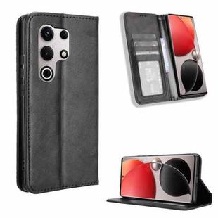 For itel S25 Ultra 4G Magnetic Buckle Retro Texture Leather Phone Case(Black)