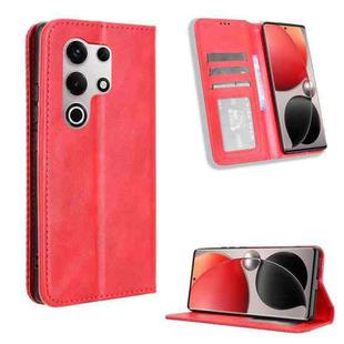 For itel S25 Ultra 4G Magnetic Buckle Retro Texture Leather Phone Case(Red)