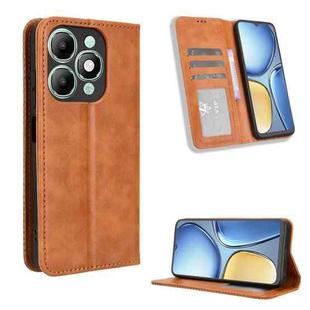 For itel A90 4G Magnetic Buckle Retro Texture Leather Phone Case(Brown)