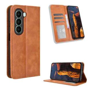 For itel A95 5G Magnetic Buckle Retro Texture Leather Phone Case(Brown)