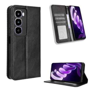 For itel City 100 4G Magnetic Buckle Retro Texture Leather Phone Case(Black)