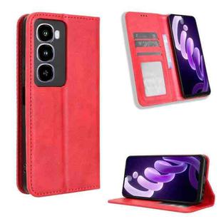 For itel City 100 4G Magnetic Buckle Retro Texture Leather Phone Case(Red)