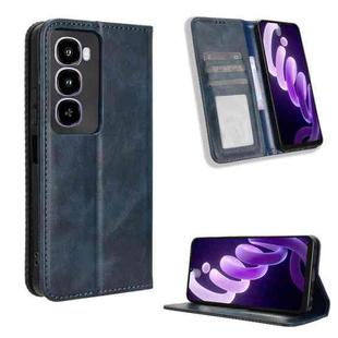 For itel City 100 4G Magnetic Buckle Retro Texture Leather Phone Case(Blue)