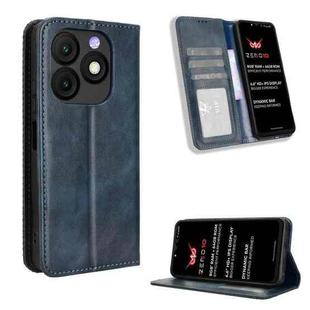 For itel Zeno 10 Magnetic Buckle Retro Texture Leather Phone Case(Blue)