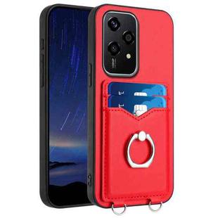For Honor 200 Lite Global R20 Ring Card Holder Phone Case(Red)