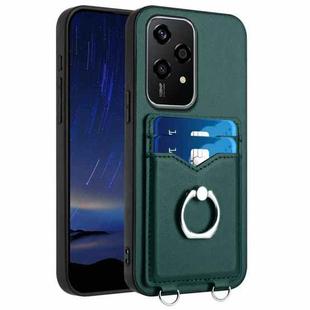 For Honor 200 Lite Global R20 Ring Card Holder Phone Case(Green)