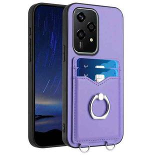 For Honor 200 Lite Global R20 Ring Card Holder Phone Case(Purple)