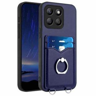 For Honor X8b Global R20 Ring Card Holder Phone Case(Blue)