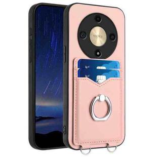 For Honor X9b / Magic6 Lite R20 Ring Card Holder Phone Case(Pink)