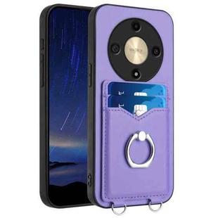 For Honor X9b / Magic6 Lite R20 Ring Card Holder Phone Case(Purple)