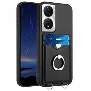 For Honor X7b / Play 8T 5G R20 Ring Card Holder Phone Case(Black)