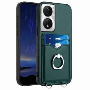 For Honor X7b / Play 8T 5G R20 Ring Card Holder Phone Case(Green)