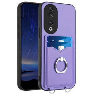 For Honor 90 R20 Ring Card Holder Phone Case(Purple)