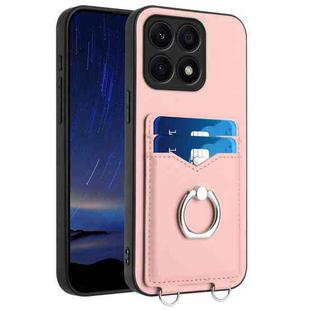 For Honor X8a R20 Ring Card Holder Phone Case(Pink)