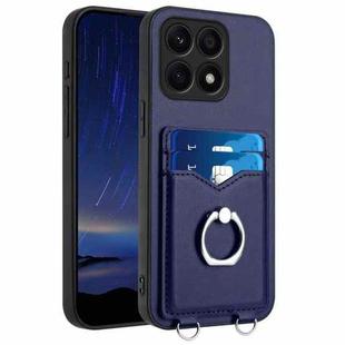For Honor X8a R20 Ring Card Holder Phone Case(Blue)