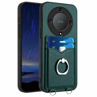 For Honor X9a / Magic5 Lite R20 Ring Card Holder Phone Case(Green)