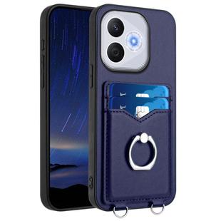 For Honor 400 Lite / X70i R20 Ring Card Holder Phone Case(Blue)