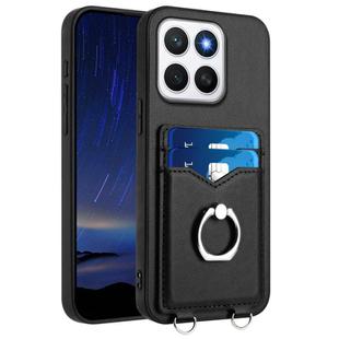 For Honor X8c 4G R20 Ring Card Holder Phone Case(Black)