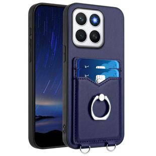 For Honor X8c 4G R20 Ring Card Holder Phone Case(Blue)