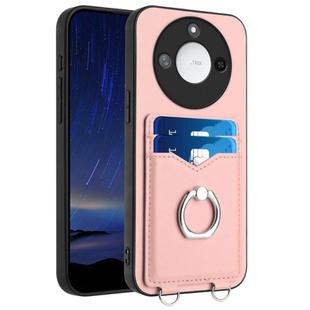 For Honor X60 / X9c Smart R20 Ring Card Holder Phone Case(Pink)