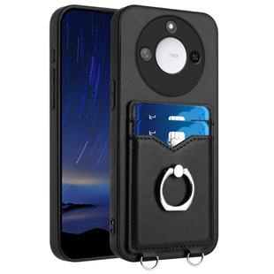For Honor X60 / X9c Smart R20 Ring Card Holder Phone Case(Black)