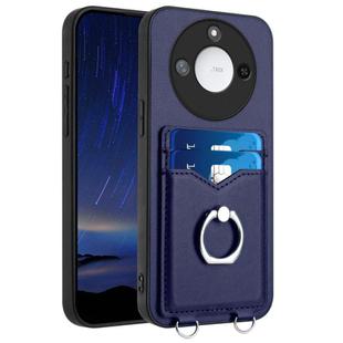 For Honor X60 / X9c Smart R20 Ring Card Holder Phone Case(Blue)