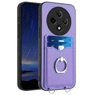 For OPPO A3 Pro 5G R20 Ring Card Holder Phone Case(Purple)