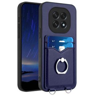 For OPPO A5 / F29 R20 Ring Card Holder Phone Case(Blue)