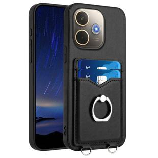For OPPO A5 Energy / A5 Pro 5G Global R20 Ring Card Holder Phone Case(Black)