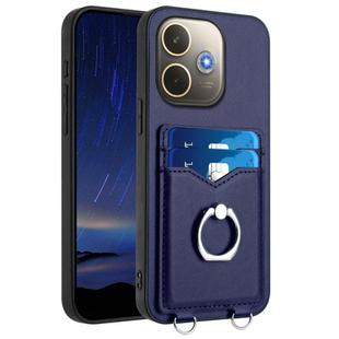 For OPPO A5 Energy / A5 Pro 5G Global R20 Ring Card Holder Phone Case(Blue)