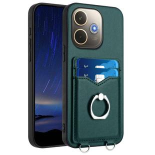For OPPO A5 Energy / A5 Pro 5G Global R20 Ring Card Holder Phone Case(Green)