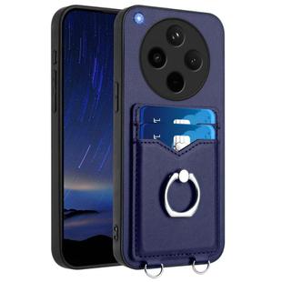 For OPPO Find X8s+ R20 Ring Card Holder Phone Case(Blue)