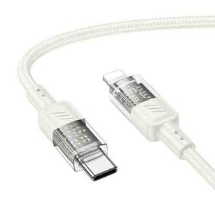 hoco U129 Spirit 1.2m PD27W USB-C / Type-C to 8 Pin Transparent Charging Data Cable(Beige)