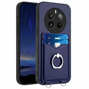 For Realme 12 Pro / 12 Pro+ R20 Ring Card Holder Phone Case(Blue)