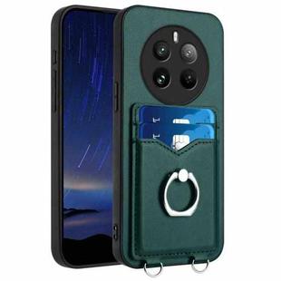 For Realme 12 Pro / 12 Pro+ R20 Ring Card Holder Phone Case(Green)