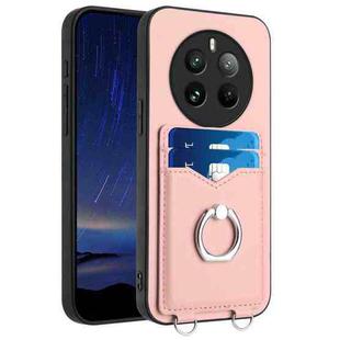 For Realme 12+ 5G India / P1 5G India R20 Ring Card Holder Phone Case(Pink)