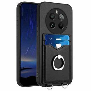 For Realme 12+ 5G India / P1 5G India R20 Ring Card Holder Phone Case(Black)