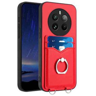 For Realme 12+ 5G India / P1 5G India R20 Ring Card Holder Phone Case(Red)