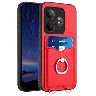 For Realme GT Neo6 / GT 6T 5G R20 Ring Card Holder Phone Case(Red)