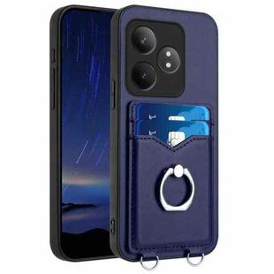 For Realme GT Neo6 / GT 6T 5G R20 Ring Card Holder Phone Case(Blue)