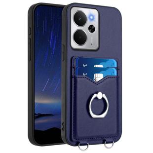 For Realme 14 R20 Ring Card Holder Phone Case(Blue)