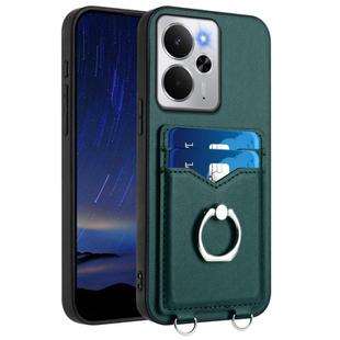 For Realme 14 R20 Ring Card Holder Phone Case(Green)