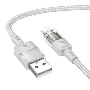 hoco U129 Spirit 1.2m 2.4A USB to 8 Pin Transparent Charging Data Cable(Grey)