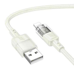 hoco U129 Spirit 1.2m 2.4A USB to 8 Pin Transparent Charging Data Cable(Beige)